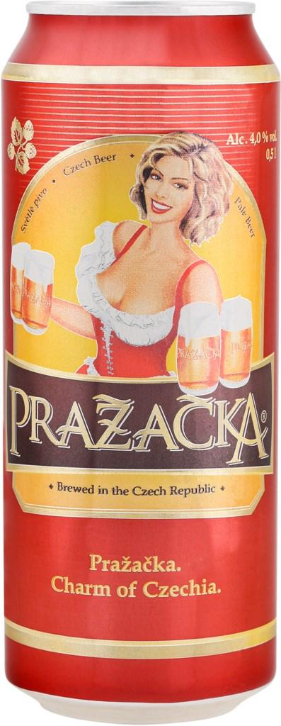 Пиво светлое Prazacka 4% 500 мл., ж/б
