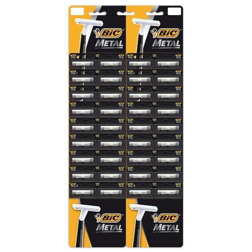 Бритвенный станок BIC Metal с 1 лезвием с защитным металлическим покрытием 36 шт., блистер