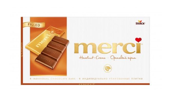 Шоколад Merci молочный с ореховым кремом 112 гр., картон