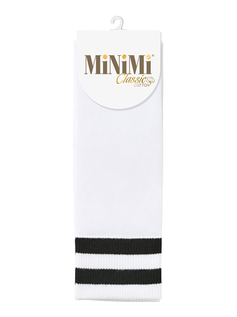 Гольфы MINI CLASSIC Bianco 6201 полоски на борту белые 35-38, картон