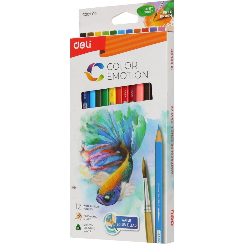 Карандаши Deli Color Emotion EC00700 EC00700, липа, 12 цв., коробка европодвес