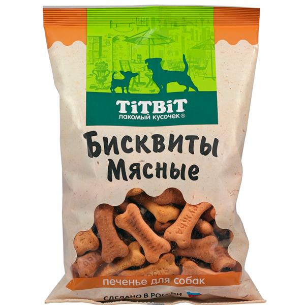 Бисквиты TitBit мясные печенье для собак, 500 гр, флоу-пак