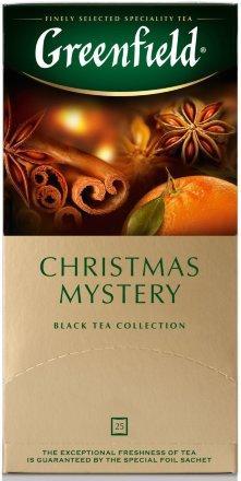 Чай Greenfield Christmas Mystery, со вкусом корицы, 25 пакетиков, 37,5 гр., картон