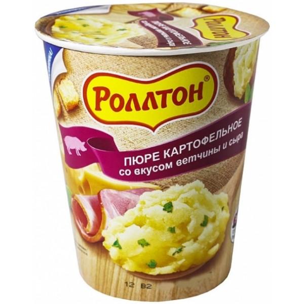 Пюре быстрого приготовления Роллтон картофельное ветчина и сыр 55 гр., стакан