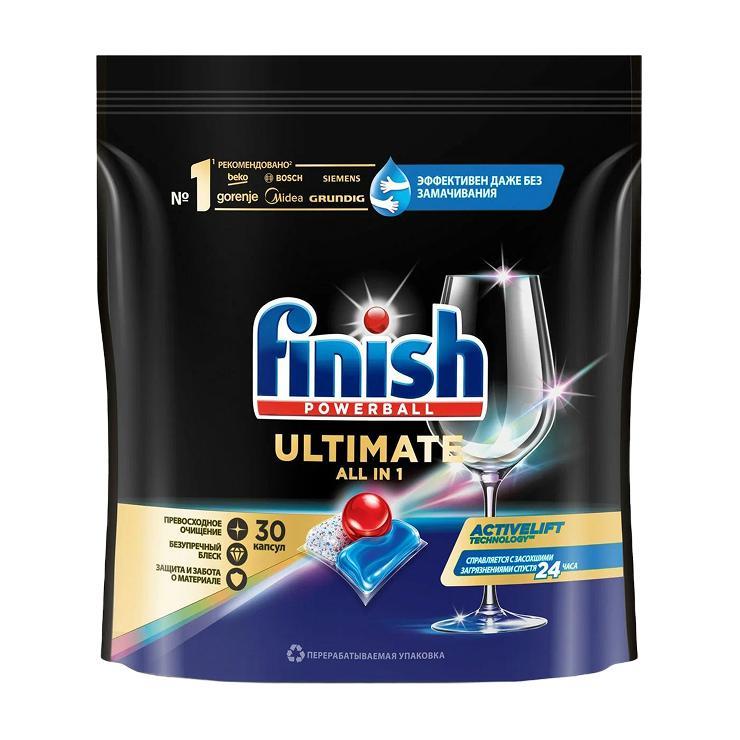 Капсулы для посудомоечной машины Finish ultimate 30 шт., дой-пак