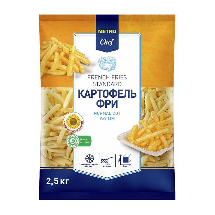 Картофель фри METRO Chef 9 х 9 мм. замороженный 2.5 кг., флоу-пак