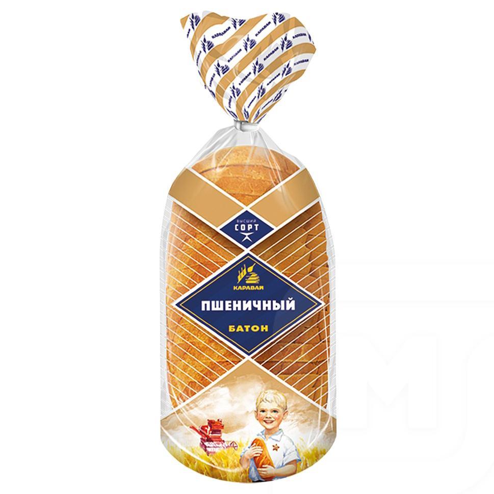 Батон Каравай пшеничный нарезка в/с 300 гр., флоу-пак