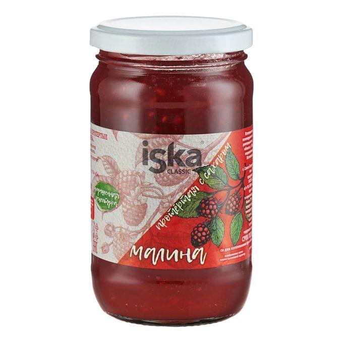 Ягода протертая с сахаром малина Iska 420г ст/б