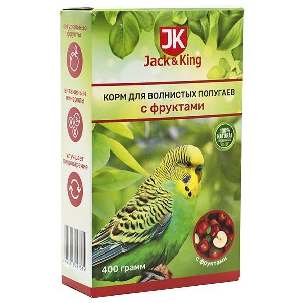 Корм Jack&King для попугаев с фруктами 400 гр., картон