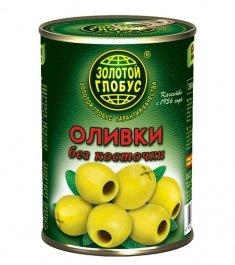 Оливки Золотой глобус без косточек, 280 гр., ж/б