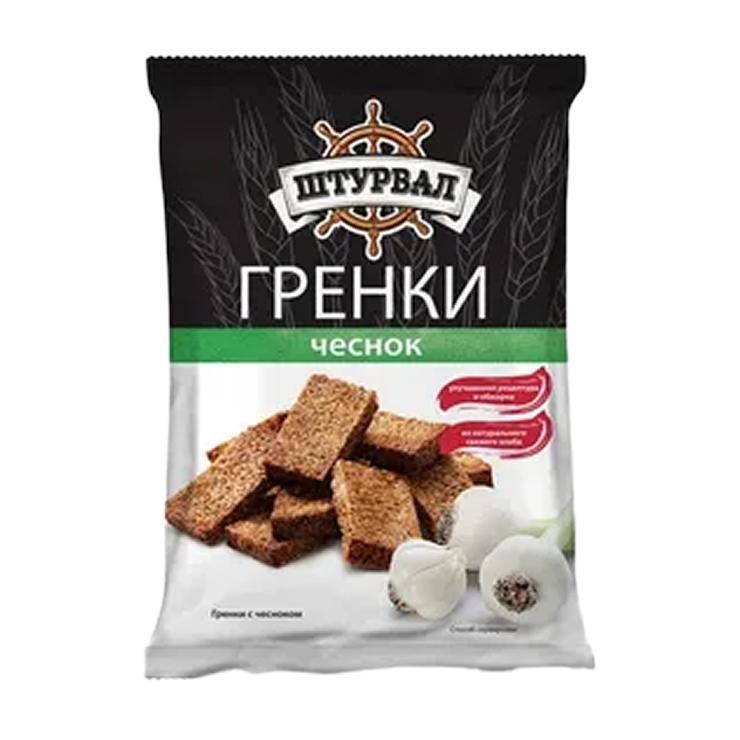Гренки Штурвал премиум с чесноком 40 гр., флоу-пак