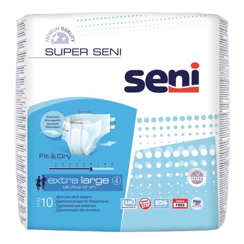 Подгузники для взрослых Seni Super Seni Extra Large 10 шт., флоу-пак