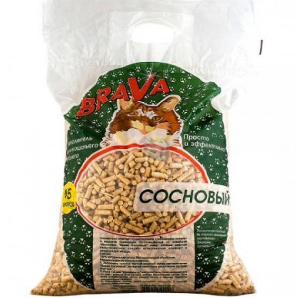 Наполнитель Brava Сосновый 15 л. 8 кг., пакет