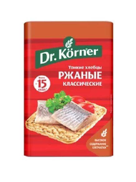 Хлебцы хрустящие Dr. Korner Ржаные классические 100 гр., пленка