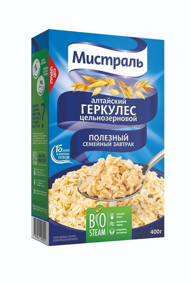 Геркулес Мистраль цельнозерновой 400 гр., картон