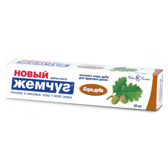 Зубная паста Новый Жемчуг Кора дуба 50 мл., туба