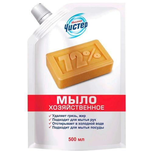 Мыло хозяйственное жидкое, Мистер Чистер, 500 мл., Дой-пак с дозатором