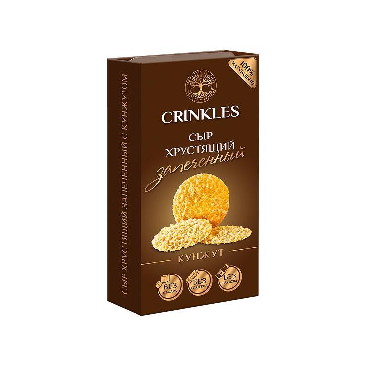 Сыр Crincles хрустящий запеченный с кунжутом 18 гр., картон