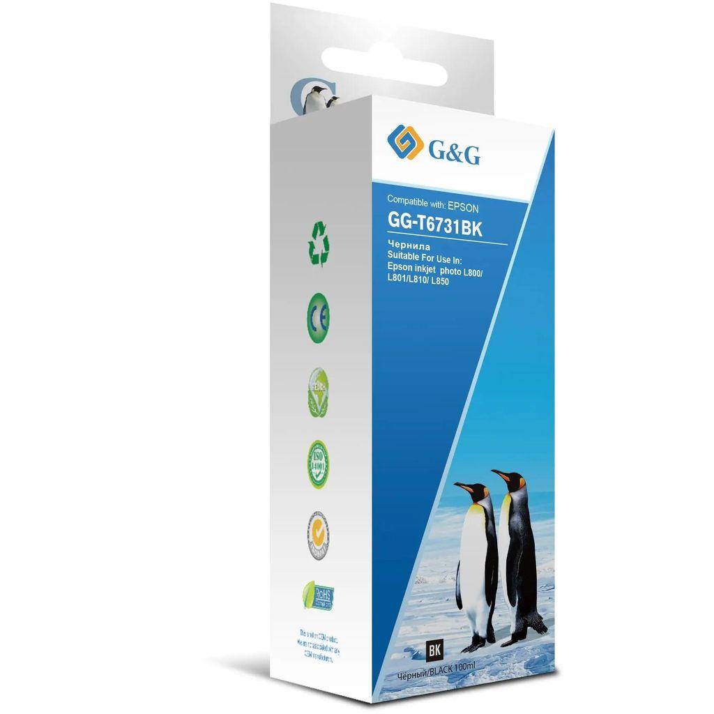Чернила G&G GG-T6731BK, для Epson, 100мл, черный