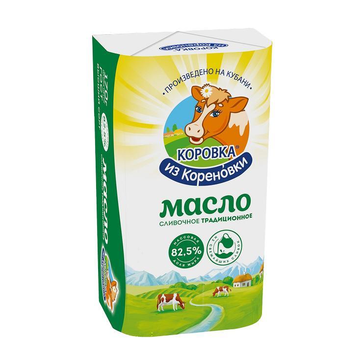 Масло сливочное Коровка из Кореновки традиционное 82.5% 170 гр., обертка