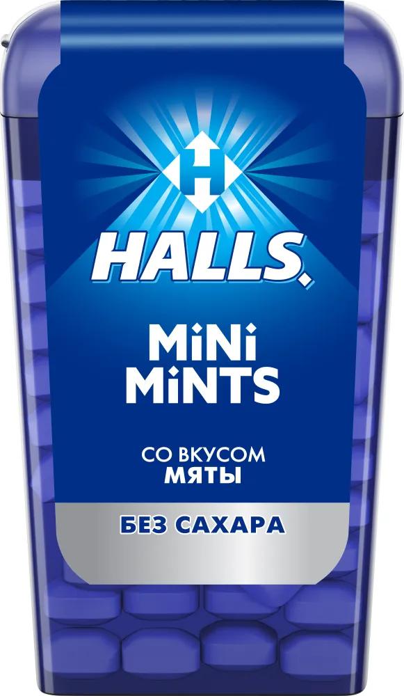 Леденцы Halls mini mints без сахара мята 12,5 гр., пластиковая упаковка