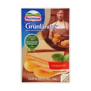 Сыр Hochland полутвердый Grunlander, 400 гр., ПЭТ