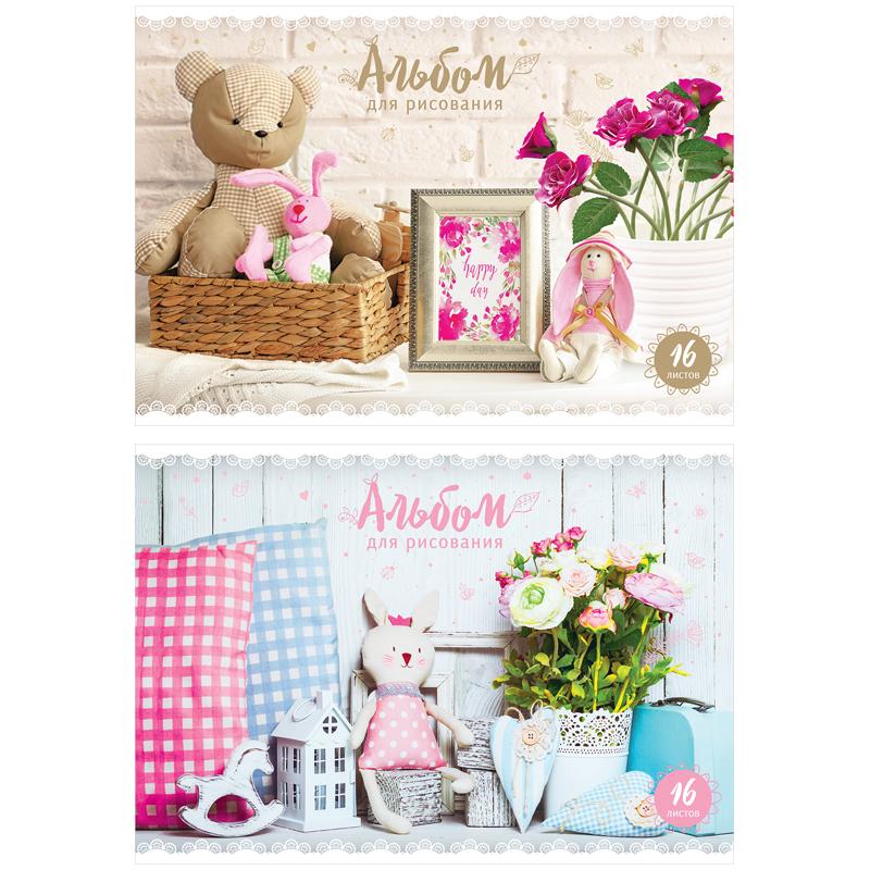 Альбом для рисования 16л., А4, на скрепке ArtSpace Stuffed animals