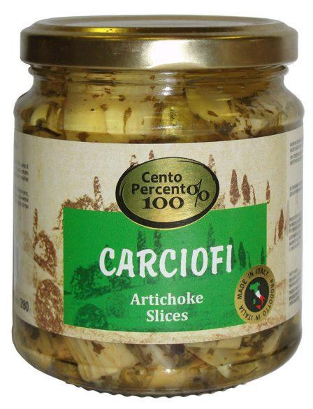 Артишоки Cento Percento резаные 280 гр., стекло