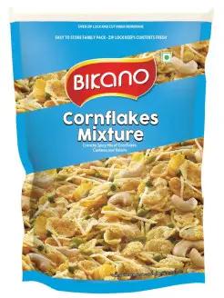 Закуска Кукурузные хлопья с кешью и изюмом CORNFLAKES MIXTURE Bikano индийская, восточная, 200 гр., флоу-пак