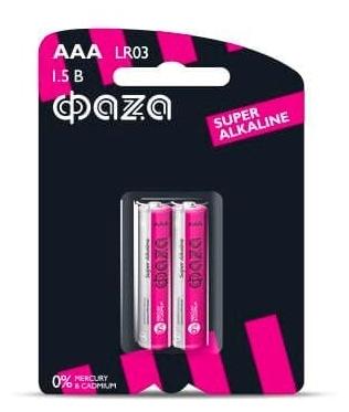Элемент питания Фаzа LR03 Super Alkaline BL-2, блистер