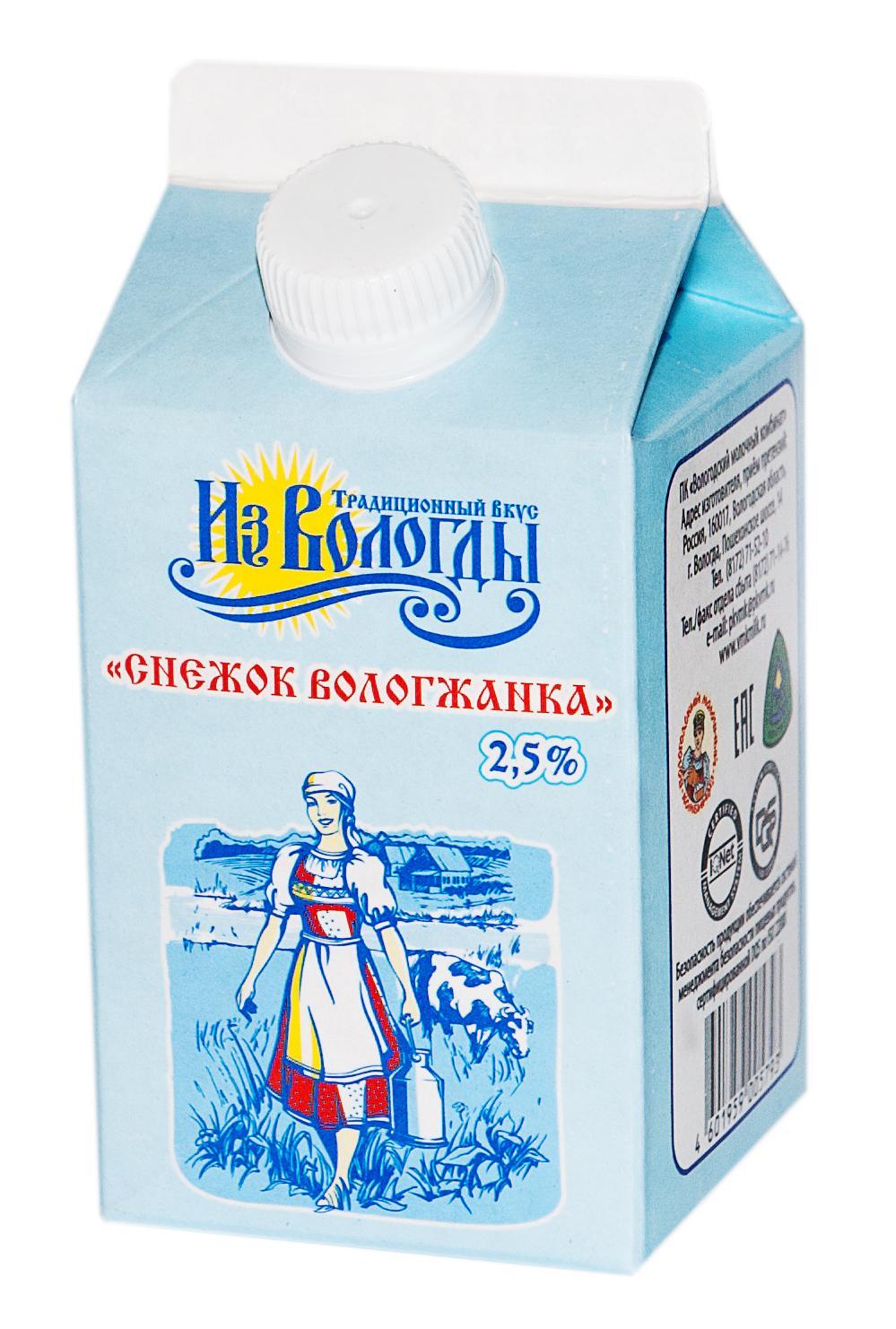 Снежок Традиционный вкус из Вологды 2,5% 470 гр., тетра-пак