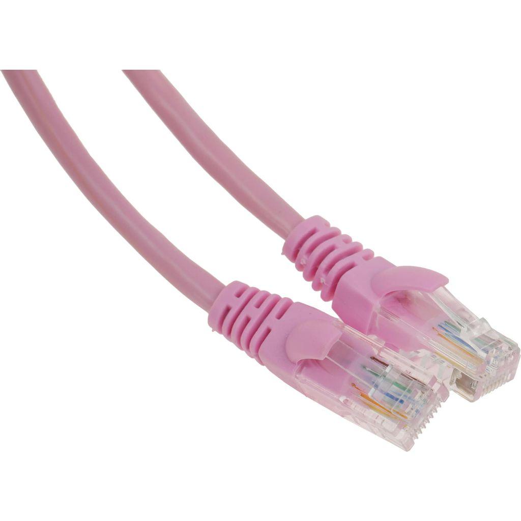 Патч-корд CABLEXPERT PP12-1M/RO литой (molded), UTP, кат.5E, 1м, 4 пары, 26AWG, алюминий омедненный, многожильный, розовый