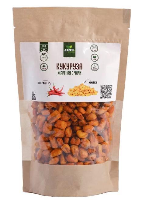 Кукуруза Green Snack жареная с чили 150 гр., крафт