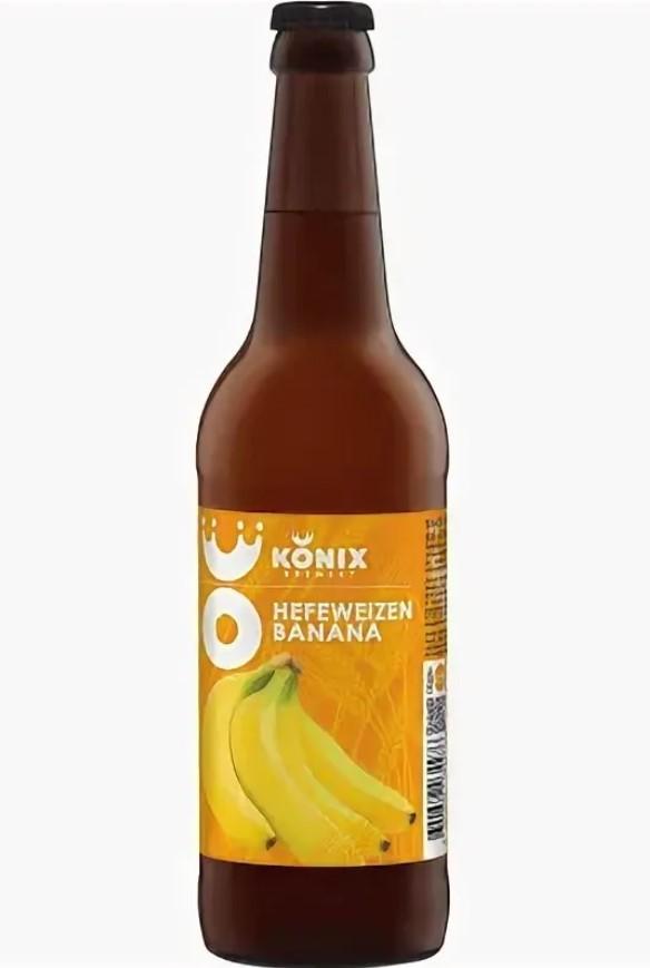 Пивной напиток крафтовый Konix Brewery Hefeweizen Banana светлый нефильтрованный пастеризованный 4,5% 500 мл., стекло
