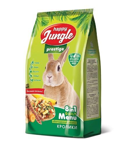 Корм для кроликов Happy Jungle Prestige, 500 гр, пакет
