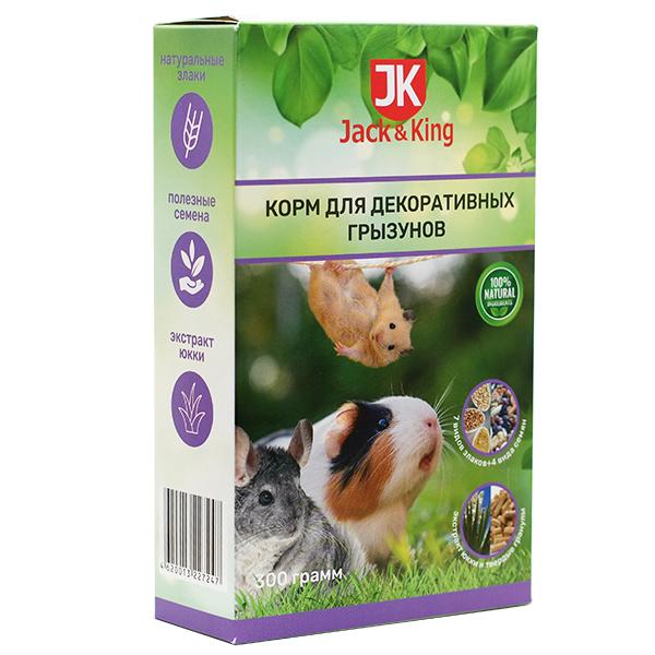 Корм для декоративных грызунов, Jack&King 300 гр., картон