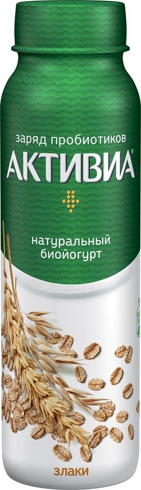 Йогурт питьевой Активиа злаки 2% БЗМЖ 260 гр., ПЭТ