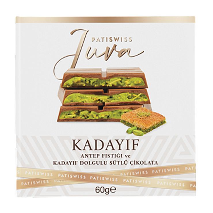 Шоколад Patislove тесто катаифи-фисташка молочный 60 гр., картон