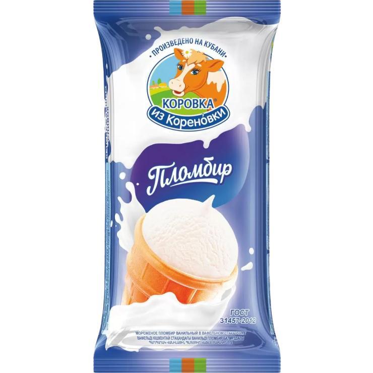 Мороженое пломбир Коровка из Кореновки стаканчик вафельный 100 гр., флоу-пак