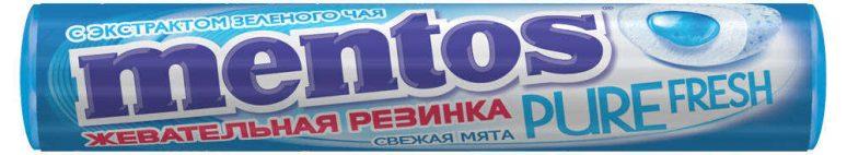 Жевательная резинка Mentos со вкусом мяты 15.5 гр., обертка
