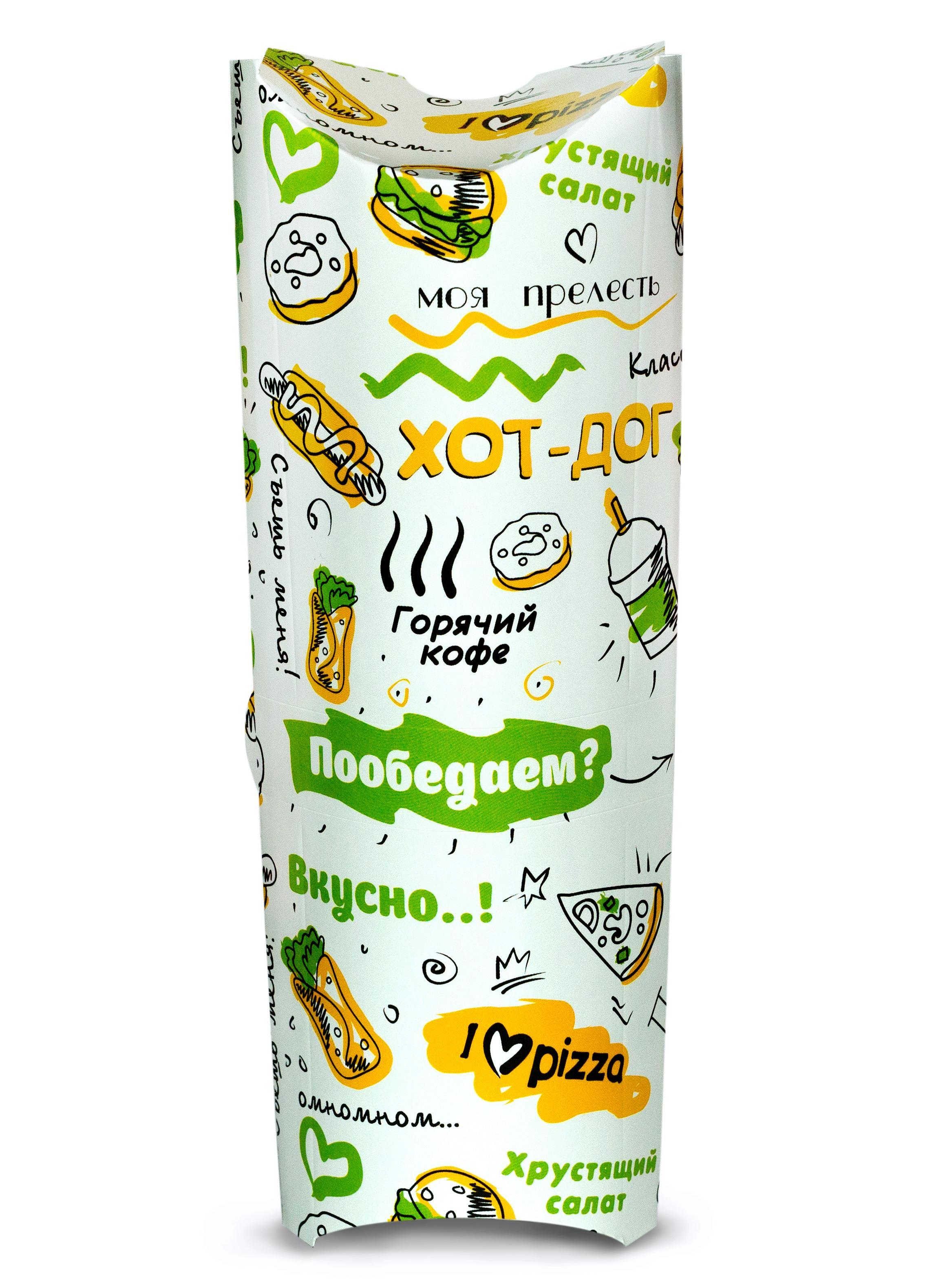 Коробка картонная для ролла FOODкорт 210х80х60 мм с печатью 400 шт/упак Россия., пакет