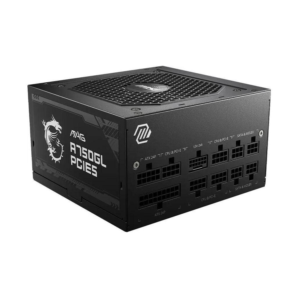 Блок питания MSI MAG A750GL PCIE5 Gen.5, 750Вт, 80 PLUS GOLD, 120мм, черный, retail [306-7zp8b11-ce0]