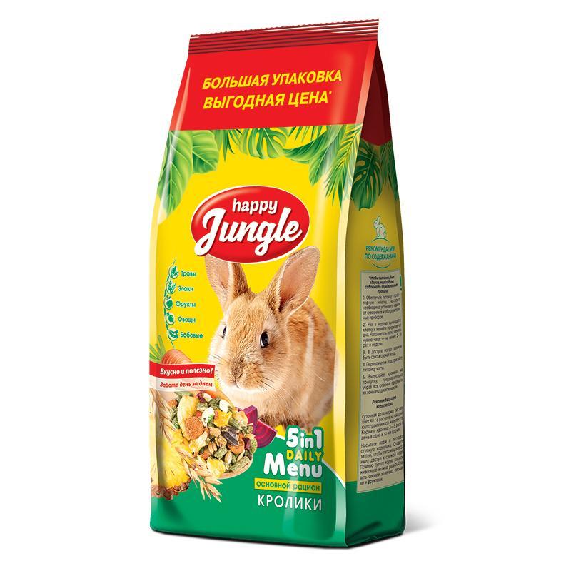 Корм для кроликов Happy Jungle 900 гр., флоу-пак