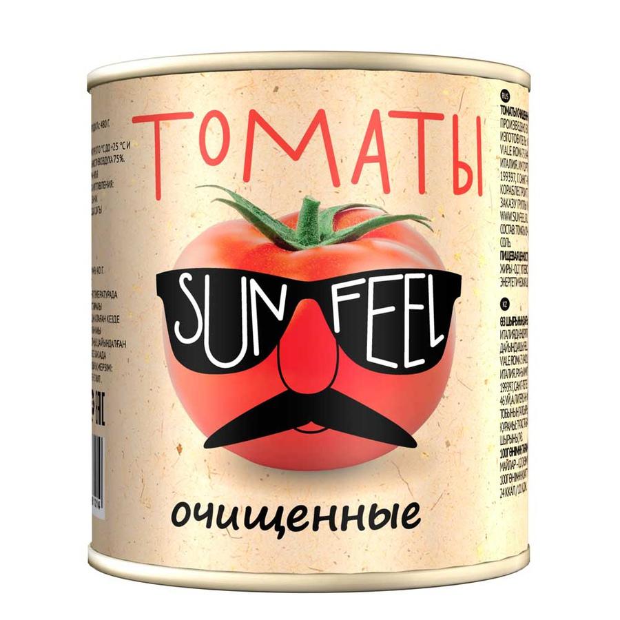Томаты очищ., в с/с ж/б 1/6 шт., Sun Feel, 2,65 мл., жестяная банка