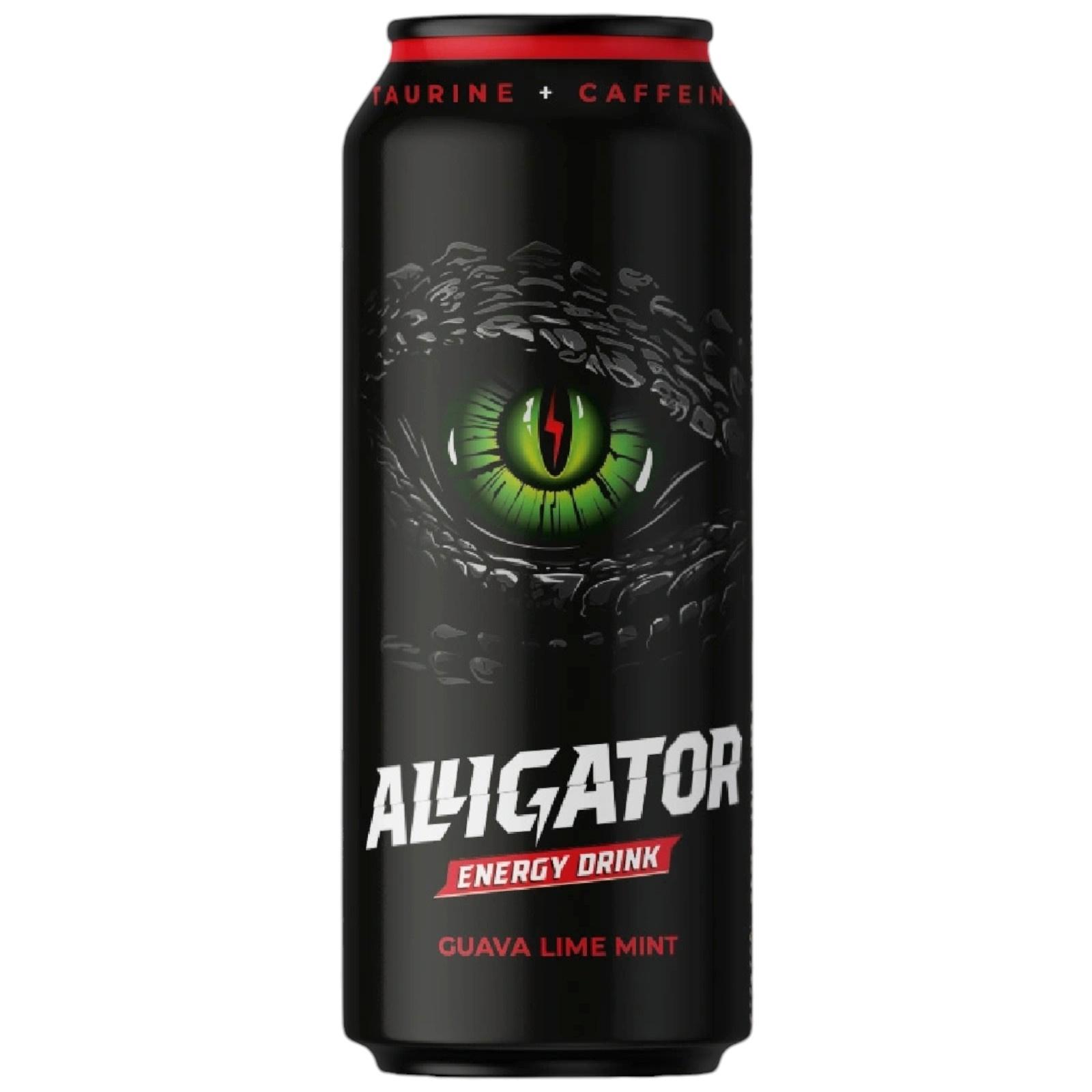 Напиток энергетический Alligator гуава лайм мята 450 мл., ж/б