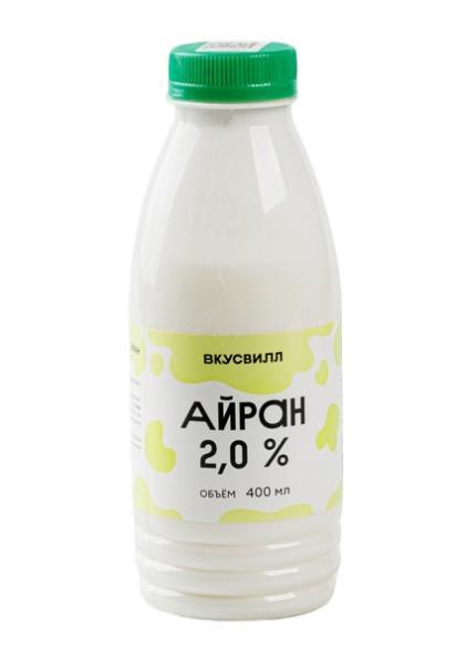 Айран ВкусВилл 2% 400 мл., ПЭТ