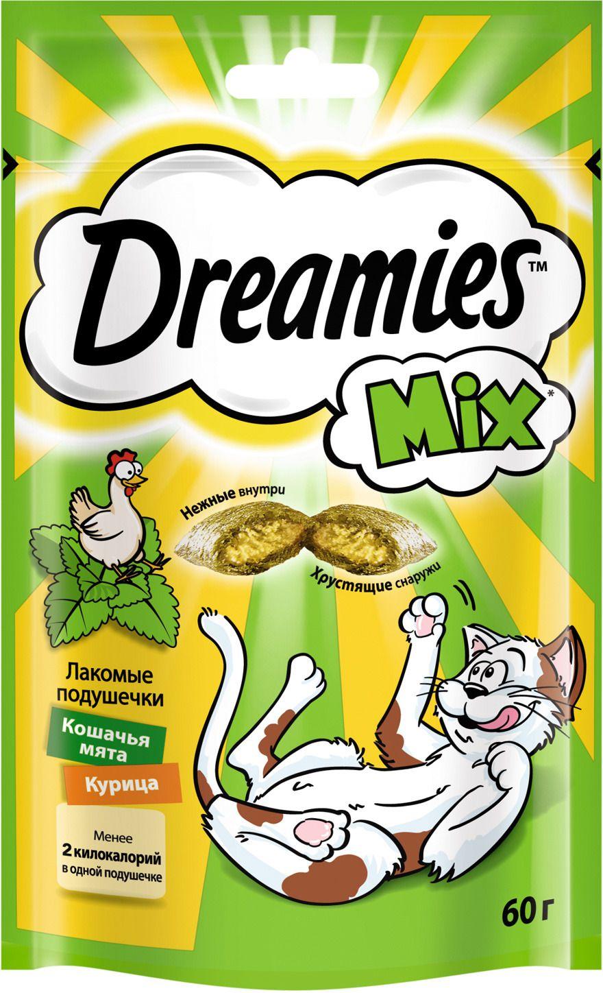 Dreamies Лакомство для кошек MIX мята и курица 60г