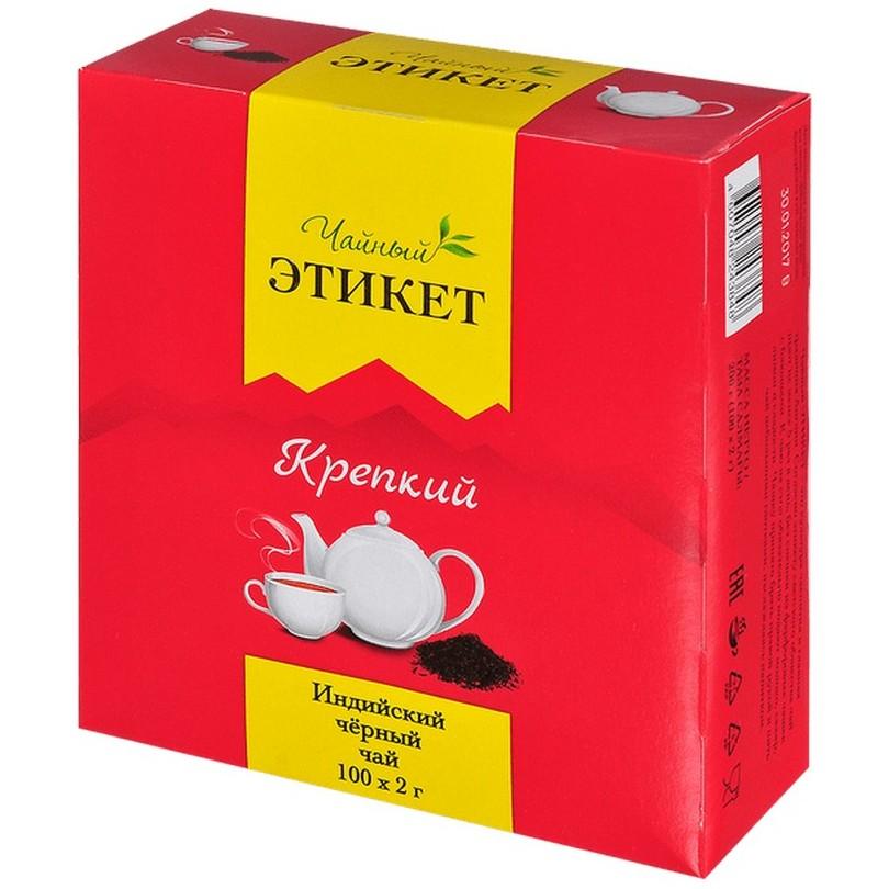Чай Этикет черный б/я, 100 пакетов, 200 гр., картон