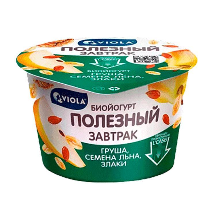 Биойогурт Viola Полезный завтрак груша грецкий орех 5% 180 гр., стакан