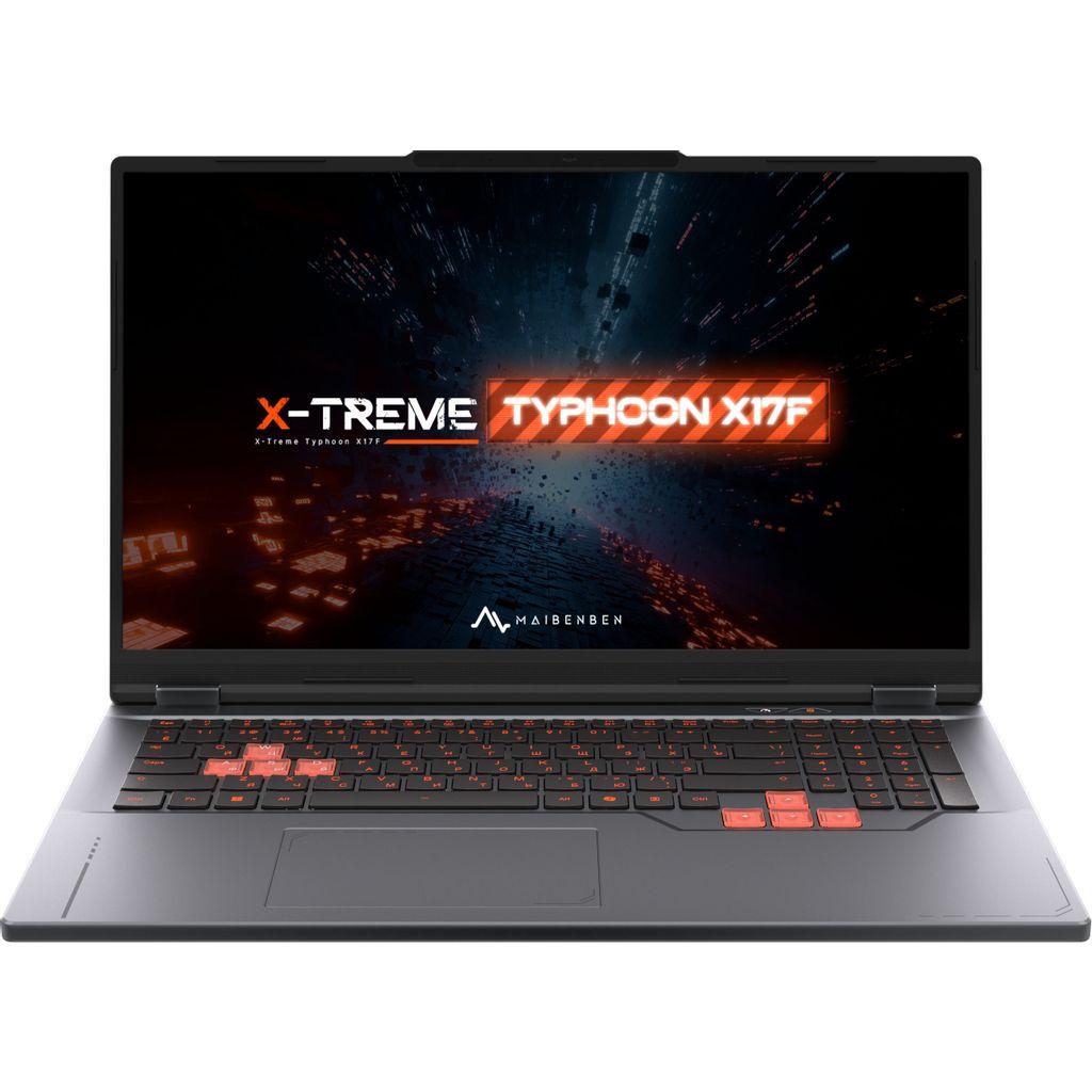 Ноутбук игровой MAIBENBEN X17F-R77435, 17.3", IPS, AMD Ryzen 7 7445HS 3.2ГГц, 6-ядерный, 16ГБ 1ТБ SSD, NVIDIA GeForce RTX 3050 для ноутбуков - 4 ГБ, Linux, серый [x17f-r774350g34lg4e10]